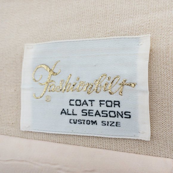 Vintage S/M Wool Knit Princess Overcoat Cream Tan - Picture 9 of 11